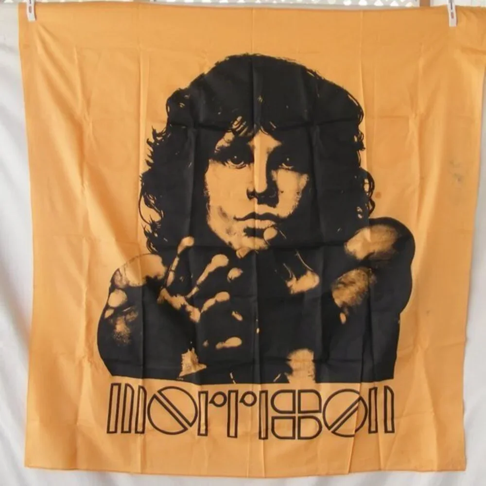 JIM MORRISON Satin Banner/Flag, OS, Orange, 1980s